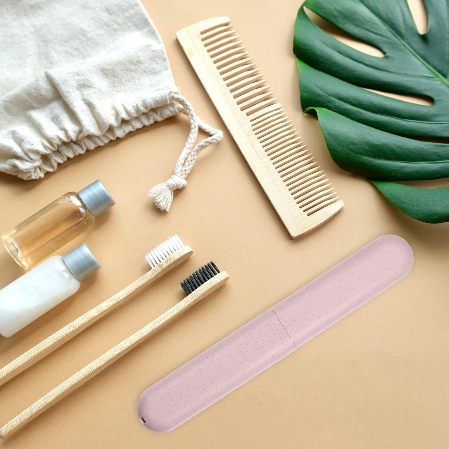 VOCOSTE 1pcs, Traveling Toothbrush Holders Case, PP Toothbrush Case for Travel Business, Pink, 8.07''x1.22''x0.83''