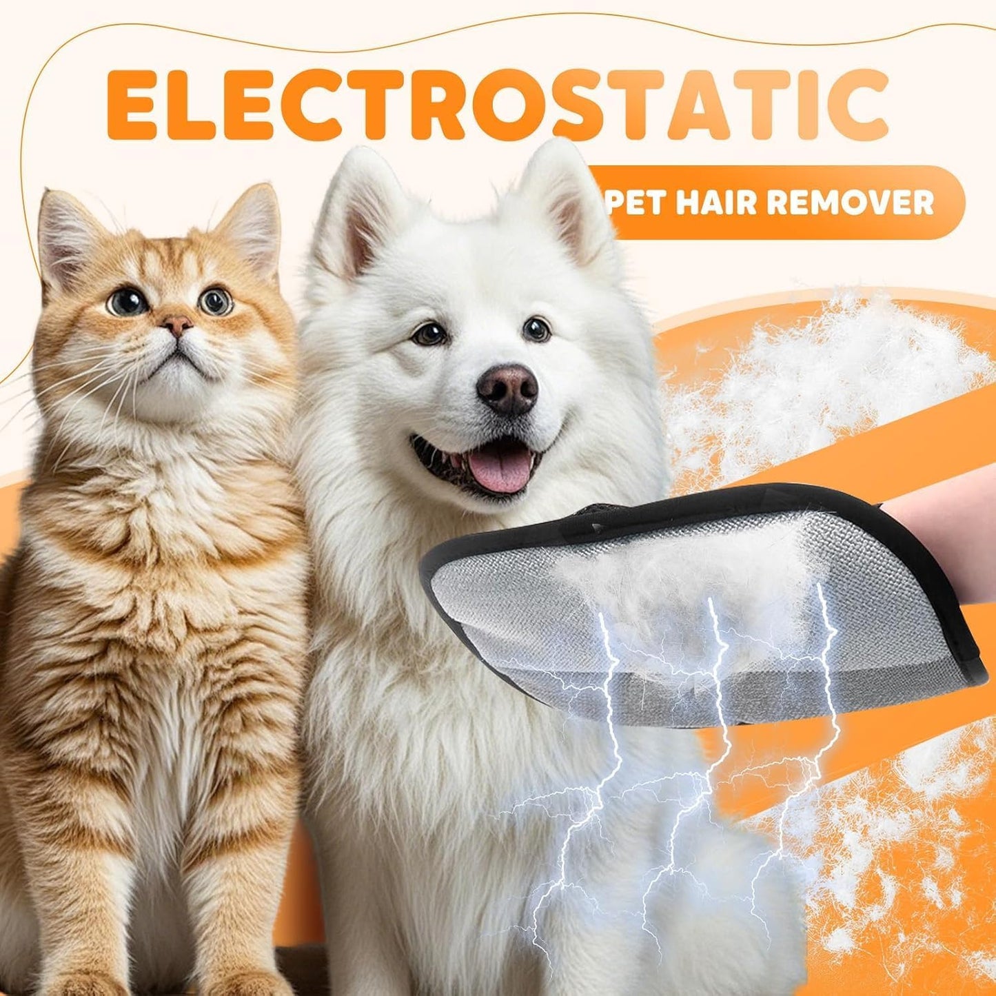 Pet Hair Remover Gloves for Cats Dogs,Electrostatic Glove Pet Hair Gloves,Cat Dog Grooming Glove for Pets