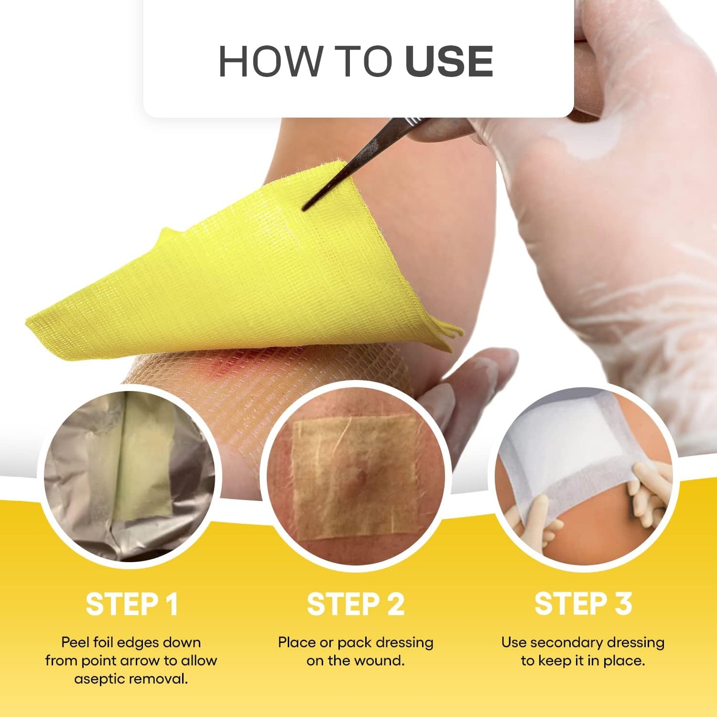 AWD Medical Xeroform Petrolatum Dressing - Non-Adhering Gauze Pad - Fine Mesh Gauze Patch Sterile - Healthcare Supplies for Wound Care, Burns, Lacerations, & Skin Grafts Aide (Box of 50) (1"x8")