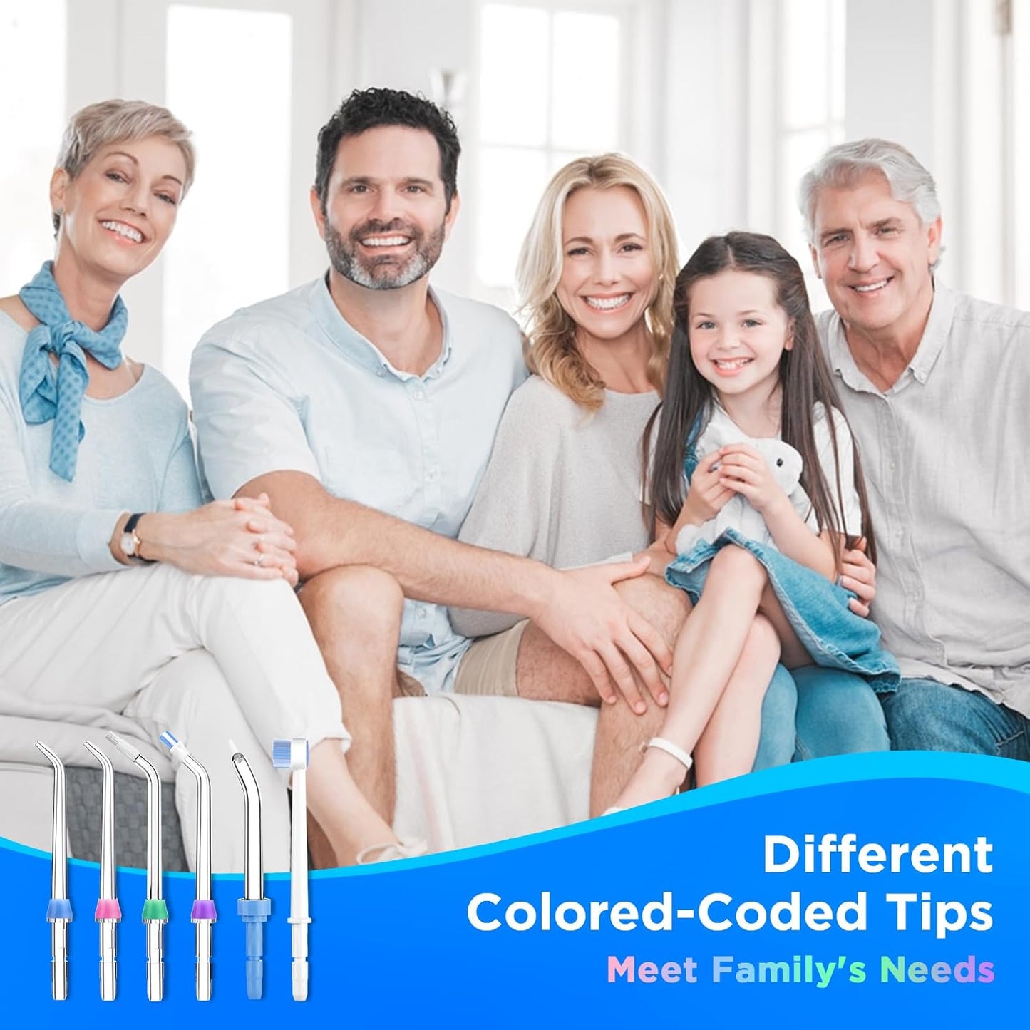 Replacement Tips for Waterpik, Water Flosser Replacement Heads Parts for Waterpik Oral Irrigator (Aquaflosser 6 Tips A)