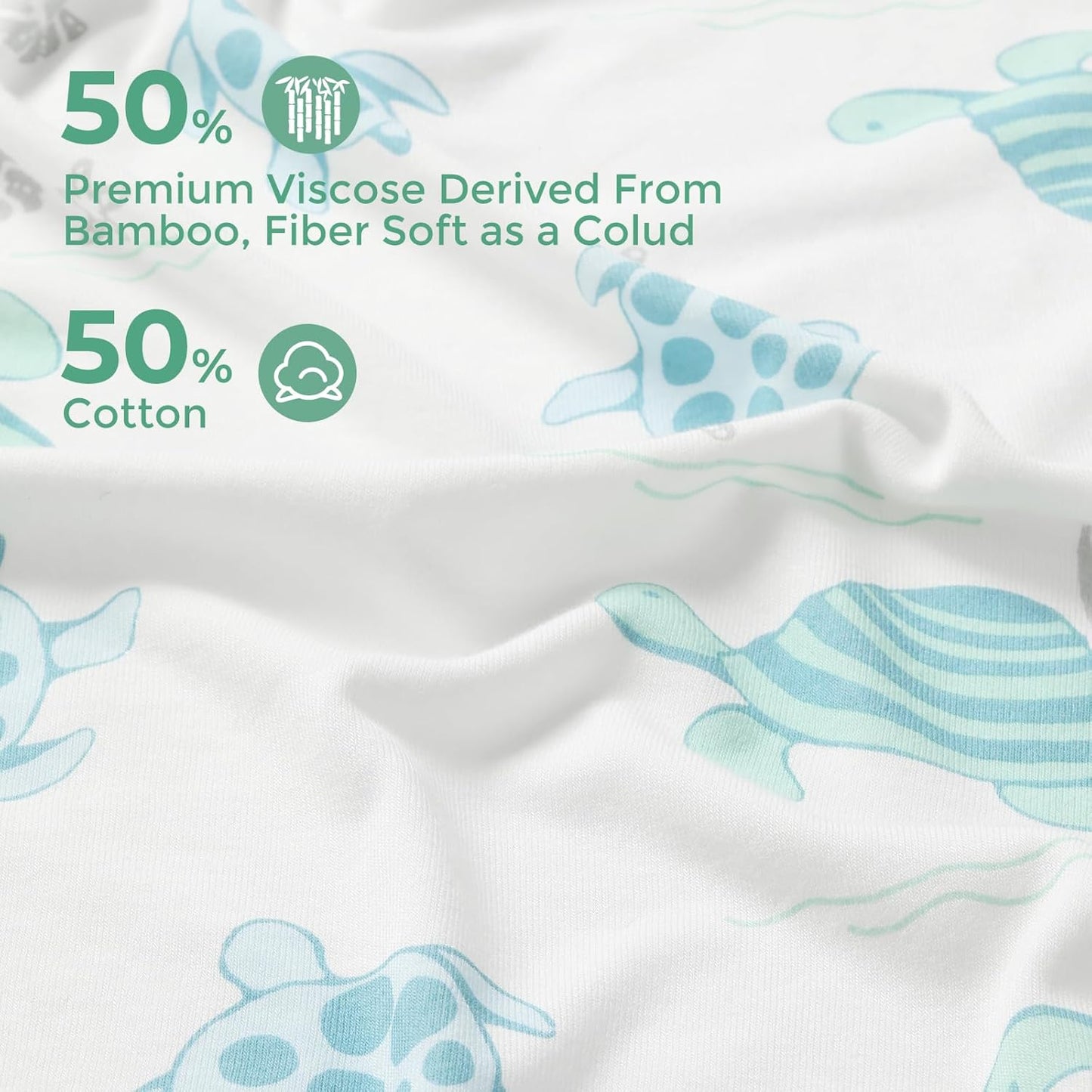 Momcozy Baby Towel with Hooded-Original Design Baby Towel Set -Soft & Absorbent- Shower Gifts or Bath Essential for Infant, Newborn, Toddler, Marine Sea Turtle Shells Magic