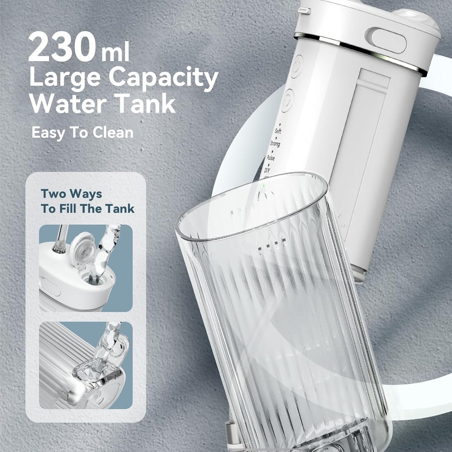 Portable Mini Water Dental Flosser for Teeth Cleaning Travel Oral Irrigator with Telescopic Water Tank,4 Modes IPX7 Waterproof Design - Perfect for Braces, Bridges, and Home & Travel Dental Care