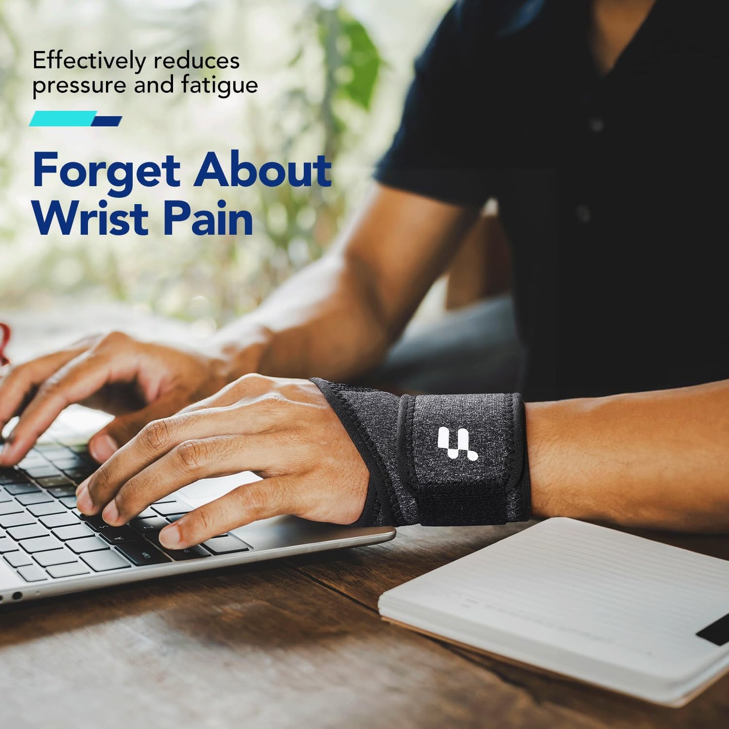 2 x Wrist Brace with Soft Thumb Opening for Mild Carpal Tunnel Tendonitis Arthritis Sprains (Not for Thumb), Compression Hand Brace for Women Men, Wrist Support Strap for Sports Work Typing Sleeping