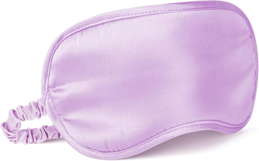 LULUSILK 100% Mulberry Silk Sleep Mask, Lavender Silk Eye Cover for Sleeping, Pack of 1