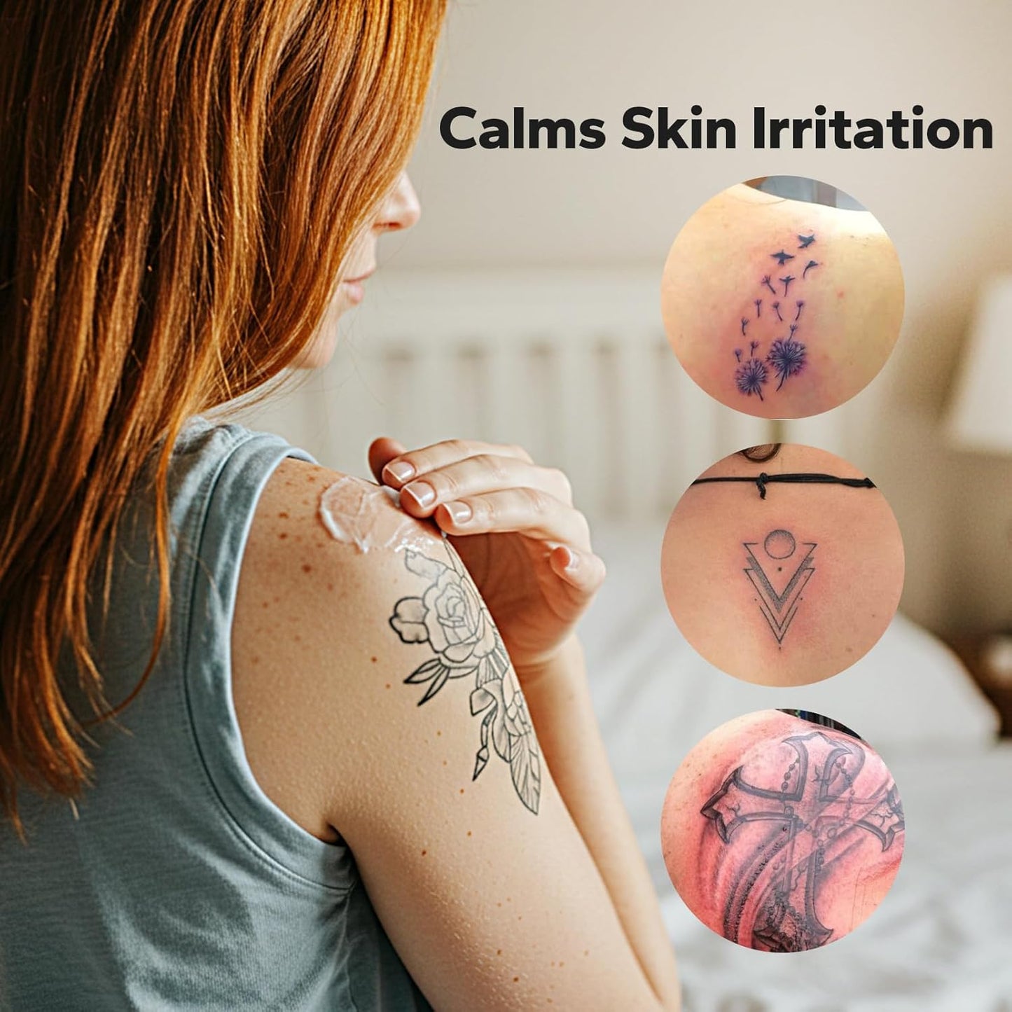 Tattoo Aftercare (4.23 oz), Tattoo Balm, Natural Shea Butter Formula Tattoo Lotion, Nourishing Properties and Color Support for New and Existing Tattoos, Tattoo Care Cream for Daily Use