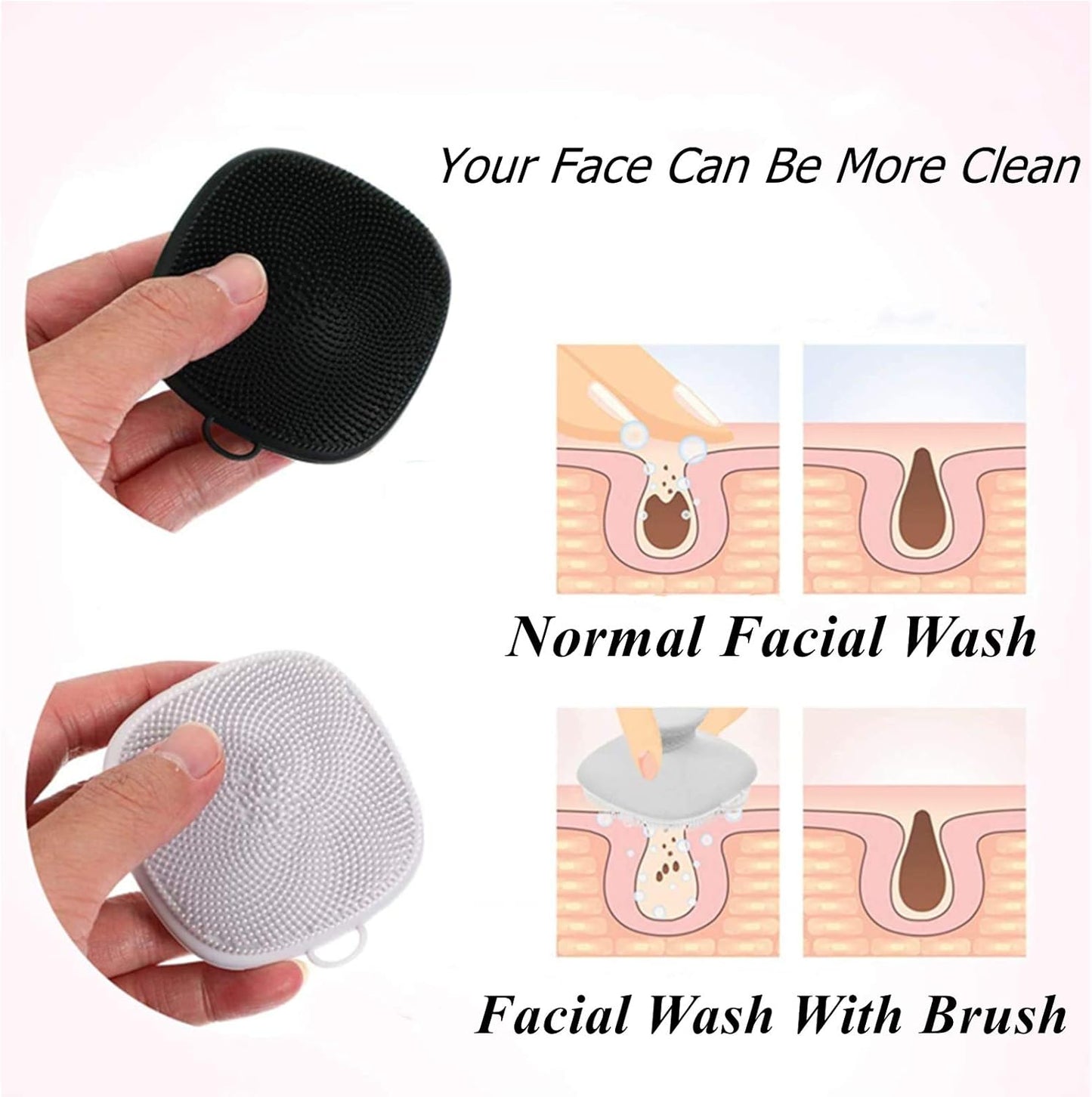 VWMYQ 2 Pack Face Scrubber,Silicone Face Scrubber for Men, Facial Cleansing Brush Silicone Face Wash Brush Manual Waterproof Cleansing Skin Care Face Brushes for and Exfoliating