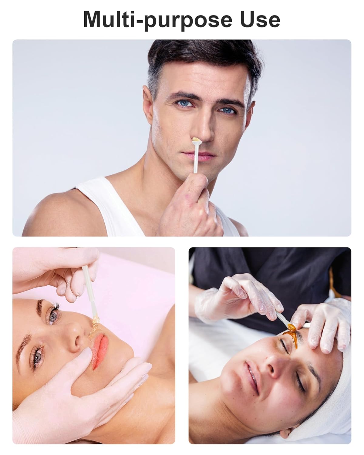 50 Pcs Nose Wax Sticks, Nose Wax Kit Men and Women Nose Wax Applicator Sticks for Nostrils Ears Face Cleaning