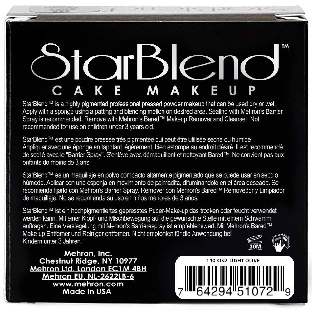 Mehron Makeup StarBlend Cake (2 oz) (Light Olive)