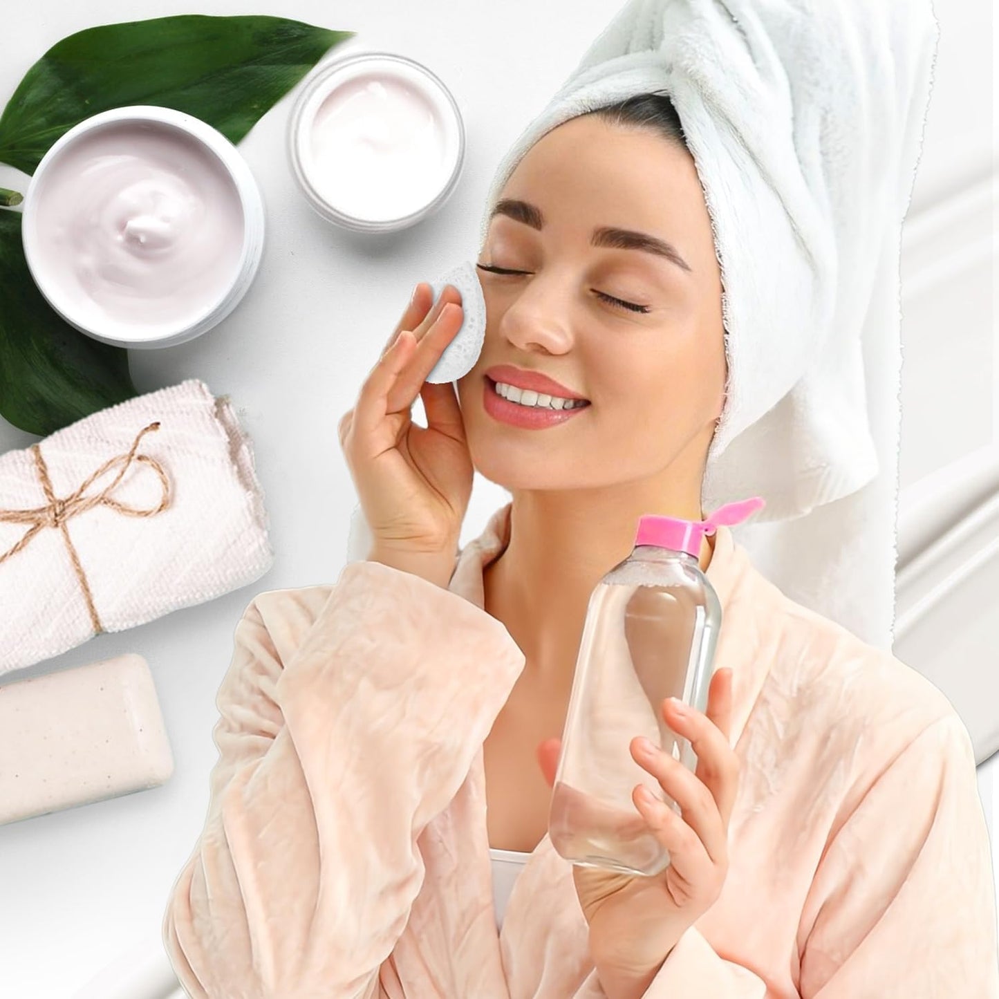 ORIGHTY 96 Count Facial Sponges for Cleansing, 100% Natural Cellulose Facial Sponges for Washing face, Compressed Cosmetic Spa Face Sponge for Exfoliating Mask, Makeup Removal, White