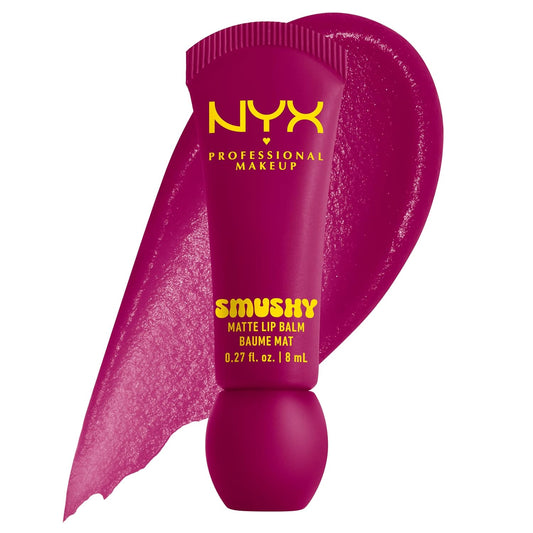 NYX PROFESSIONAL MAKEUP Smushy Matte Lip Balm, Tinted Lip Moisturizer with Soft, Matte Finish - Silly Sippin' (Deep Purple)