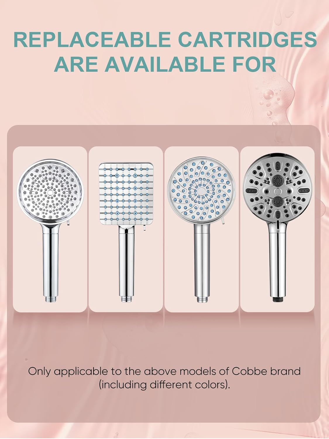 Cobbe 4 Pack Replacement Filters for Handheld Shower Head - UPGRADE FILTERING DURATION - Remove Chlorine - Reduces Dry Itchy Skin