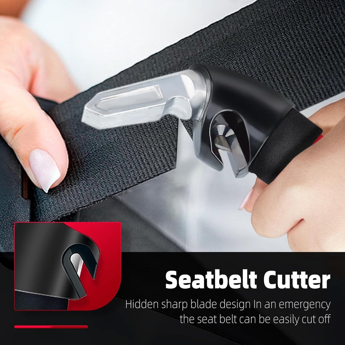 Car Door Handle for Elderly, Mobility Car Assist Transfer Support Handle and Adjustable Straps, Multifunction Automotive Grab Handles, Aids for Disabled and Elderly(Red)