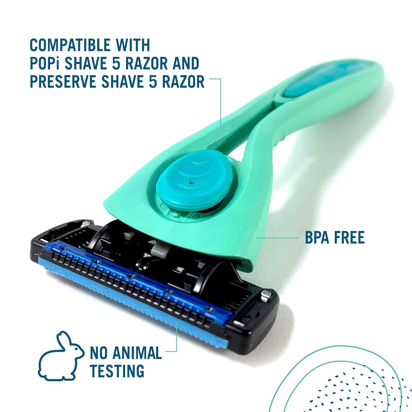 Preserve Shave 5 Five Blade Refillable Razor, Made from Recycled Materials, Coral Pink