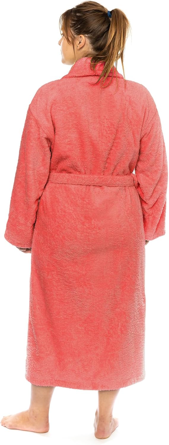 Classic Turkish Towels CTT Premium 100% Turkish Cotton Terry Cloth Bath Robe for Women & Men, Soft & Plush Long Unisex Robe