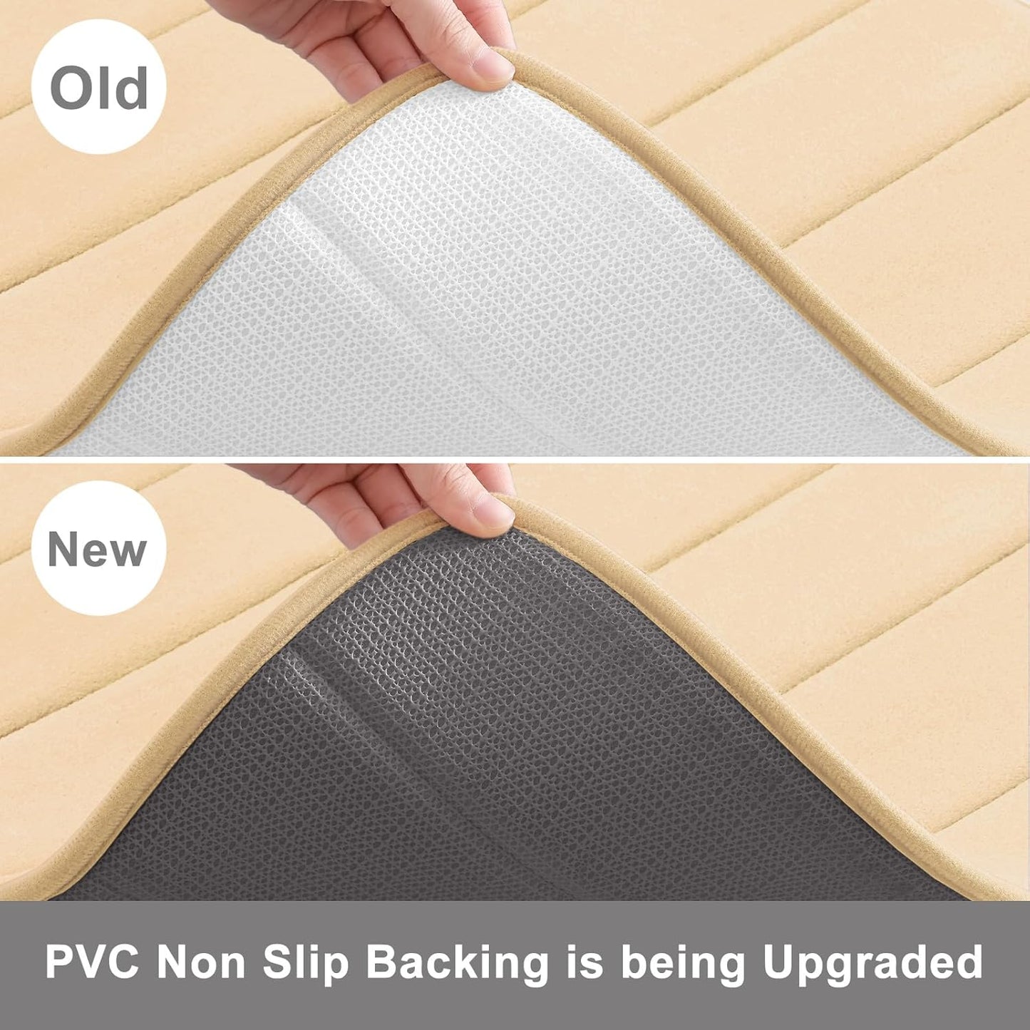 Buganda Memory Foam Bath Mat, 60" x 24", Ultra Soft and Non-Slip Bathroom Rugs, Water Absorbent and Machine Washable Bath Rug Runner for Bathroom, Shower, and Tub, Gold