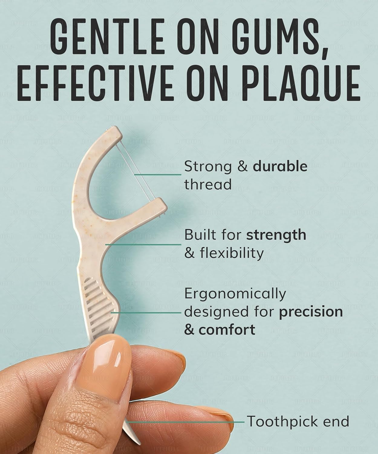 Floss Picks Biodegradable (200pcs) - Plant Based Dental Floss Picks, Natural Flossers for Adults & Kids, Nontoxic Vegan Tooth Pick Flossers & Eco Floss Sticks - Double Thread Unflavored