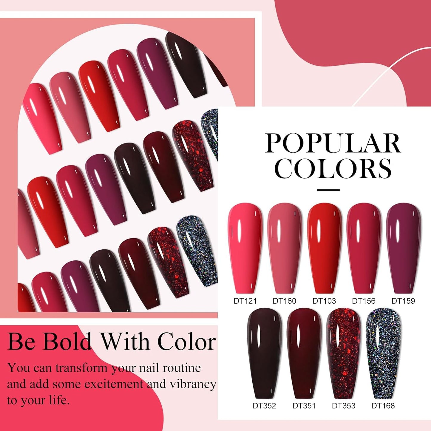 MEET ACROSS 9 Colors Gel Nail Polish + 3PCS Function Gel Nail Polish Kit,Fashion Nail Art Set Design Gifts for Women Manicure Salon (SET1, 12pcs)