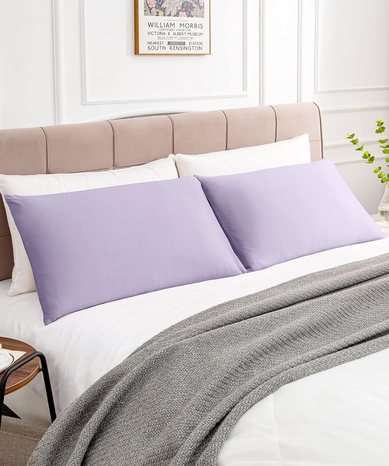 Warmstar Cotton Pillow Cases King Size Set of 2, 600 Thread Count Pillowcases 20x36 Inches, Soft Long Staple Cotton Pillowcases Breathable with Envelope Closure,Lavender