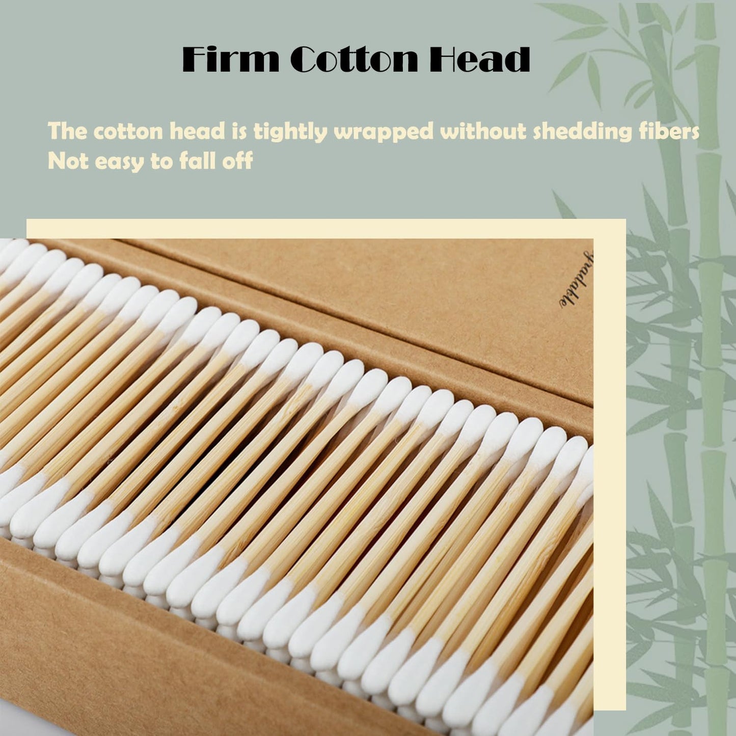 Natural Bamboo Cotton Swabs For Home & Beauty Care, Dual Round Tips,Eco-Friendly Paper Pack 500 Count