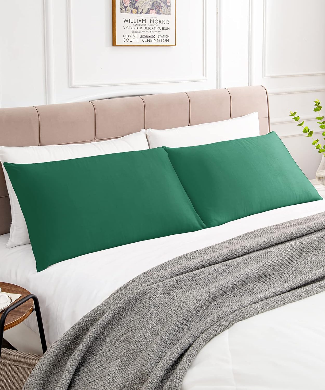 Warmstar Cotton Pillow Cases Standard Size Set of 2, 600 Thread Count Pillowcases 20x26 Inches, Soft Long Staple Cotton Pillowcases Breathable with Envelope Closure,Dark Green