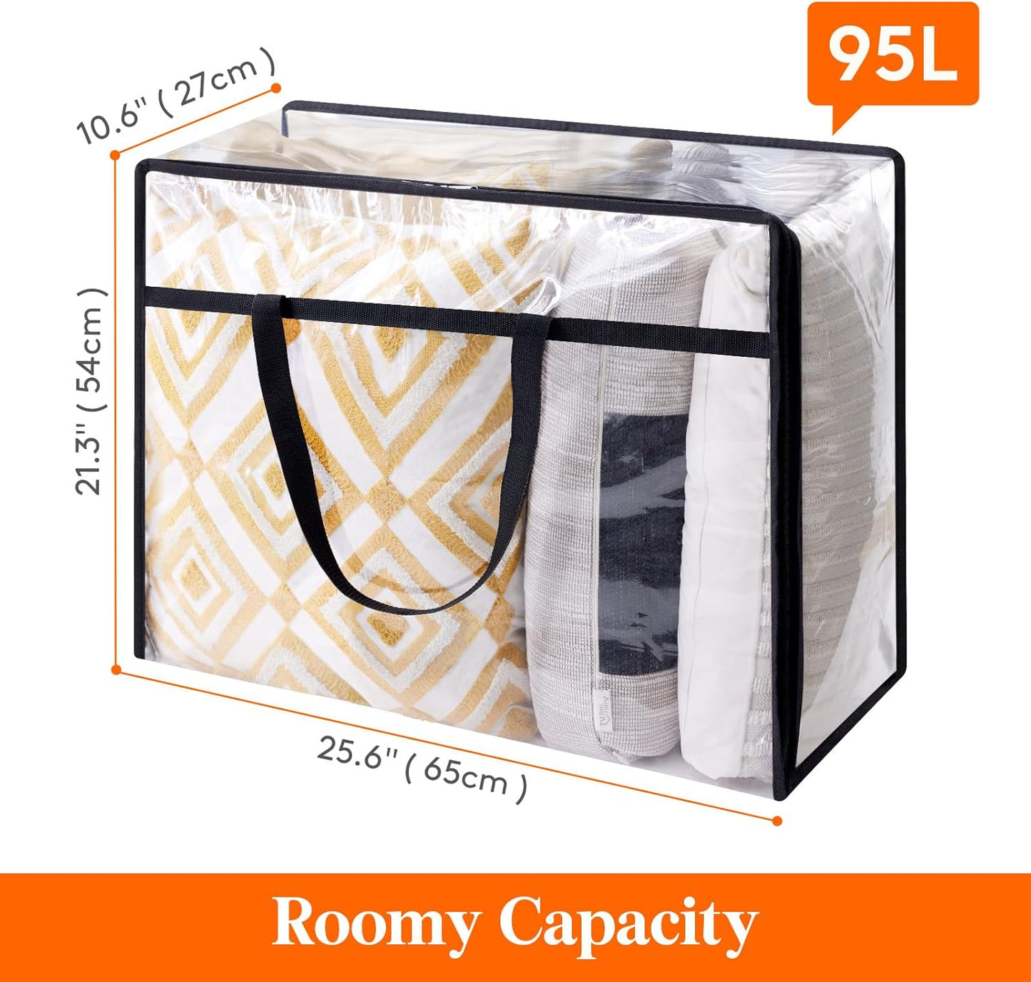Lifewit 4 Pack Clear Clothes Storage Bags, 95L Plastic Blanket Storage Bag, Vinyl Foldable Moving Bags with Zipper,Closet Organizers and Storage Containers for Comforter, Bedding, Duvet, Pillow