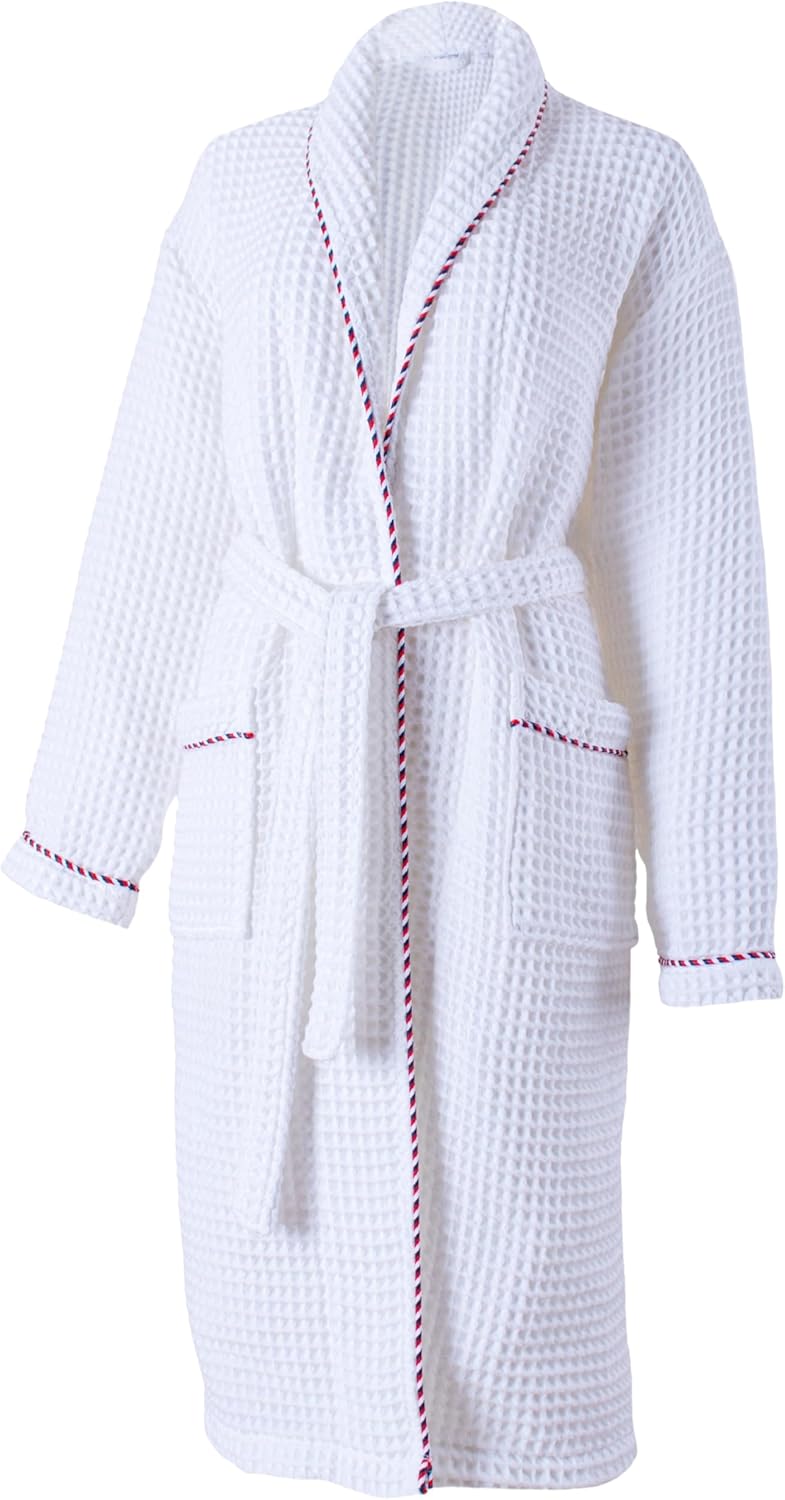 PÜSKÜL - Elegant Waffle Robe Unisex, Luxury Organic 100% Turkish Cotton Waffle Bathrobes for Women's & Men's