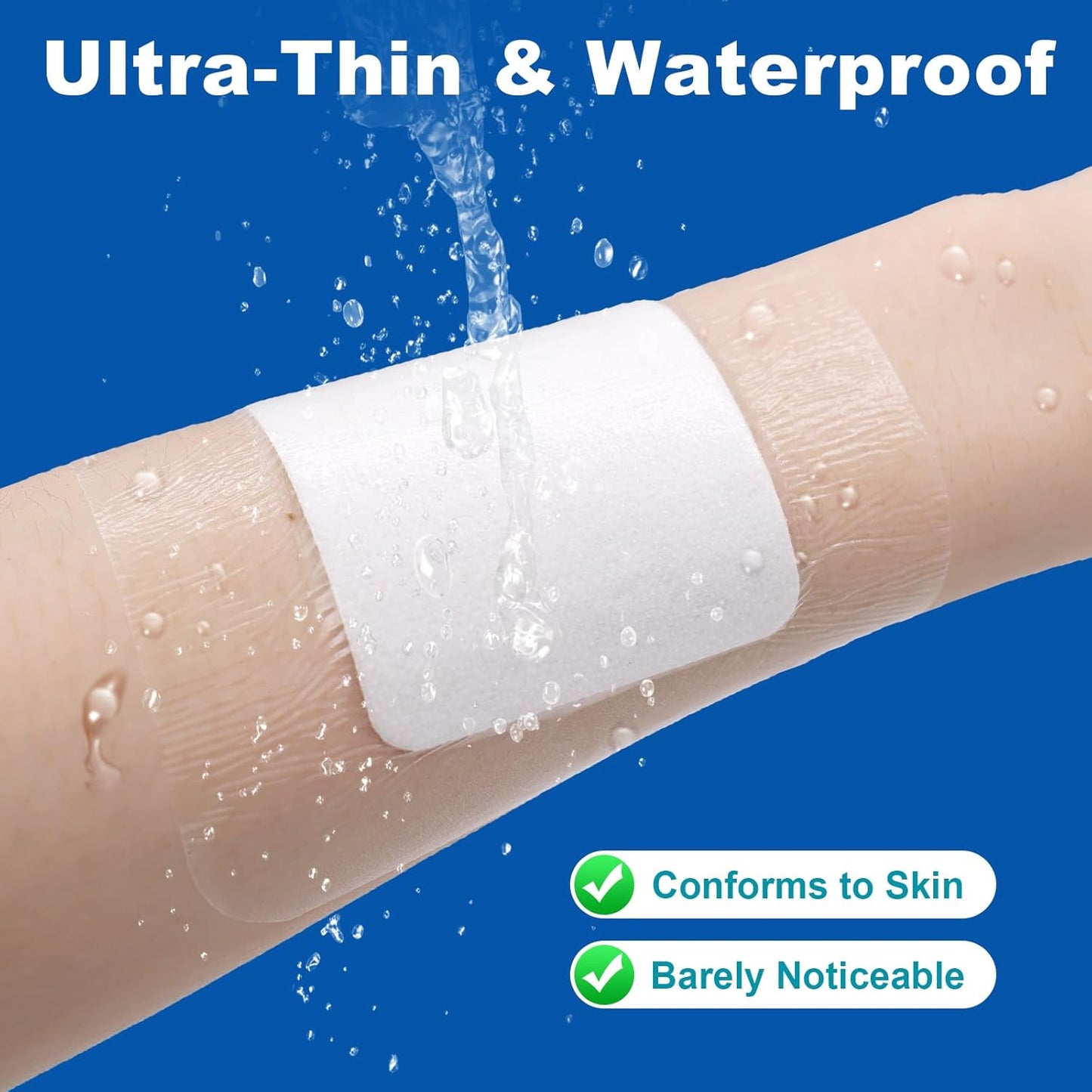 Dimora Waterproof Transparent Film Dressing with Pad, Large Clear Bandage Tape for Wound Care, Adhesive Post Surgical Cover Pad,for IV Shield, Tattoo Aftercare, Shower Protector 4x8 inch 10 Packs
