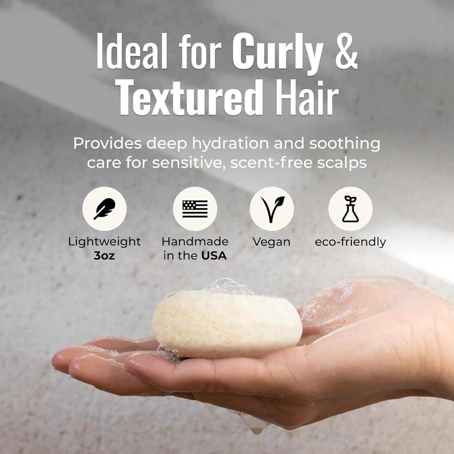 Simply Unscented Shampoo Bar, Vegan Solid Hair Cleanser for Sensitive Scalps & Fragrance-Free Care, Zero Waste, Travel-Friendly