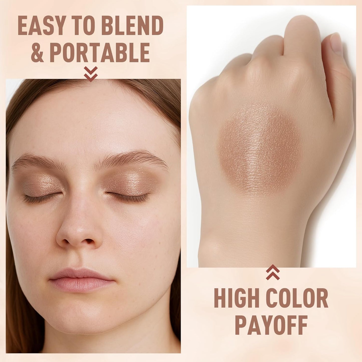 FV Cream Shimmer Eyeshadow Stick,Long Lasting & Waterproof, Multi-Use & High Pigment Eyeshadow Makeup Stick, Champagne Shimmer