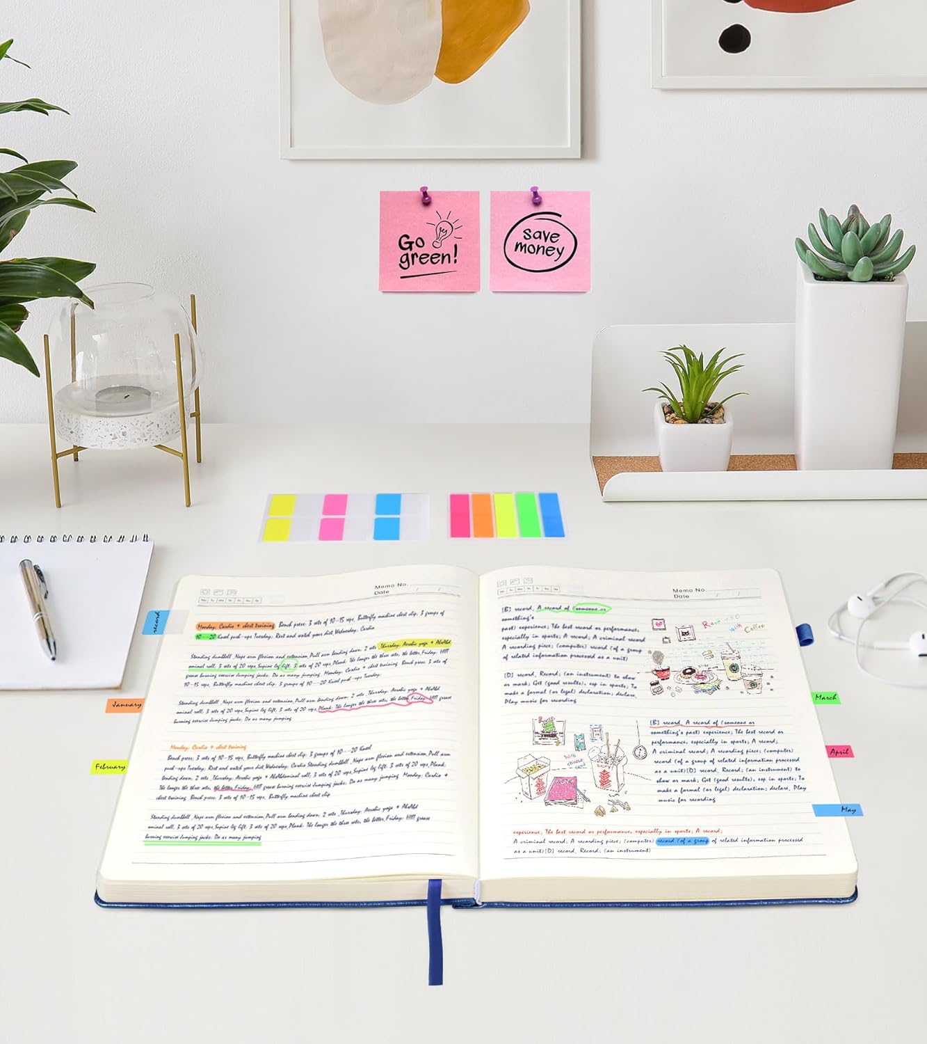 Lined Journal Notebook, 365 Pages B5 Large Journals for Writing Ruled Notebook, Hardcover Leather Journal for Women Men, Daily Notebook for Work, Note Taking, 100Gsm Thick Paper (7.6'' X 10''Darkblue)