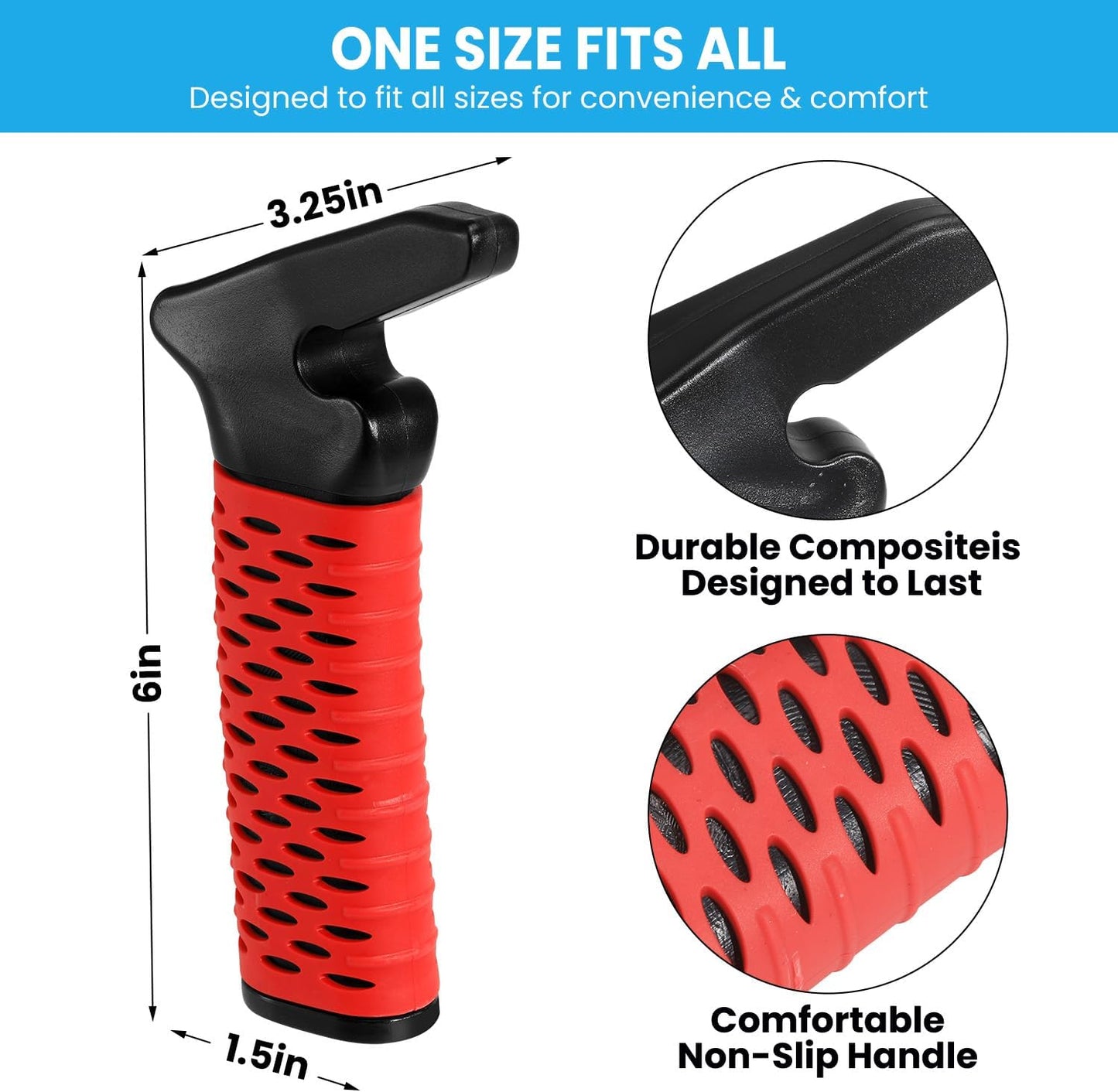 Car Door Handle for Elderly, Car Handle Assist Support Handle, Portable Elderly Assistance Mobility Aids for Getting Out of Car, Auto Grab Cane for Seniors and Handicapped, Red