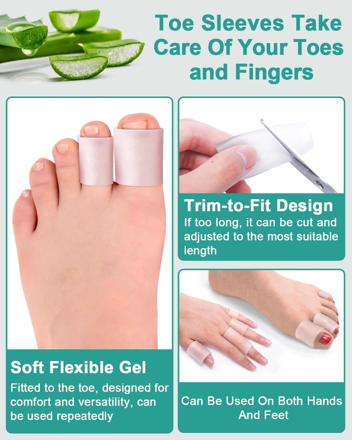 16 Pack Silicone Toe Sleeves Gel Corn Protectors Cushions for Women Men Foot Pain Relief, Soft Toe Tube Pads Corn Cushions for Calluses, Bunion Blisters, Hammertoe, Toenails Loss