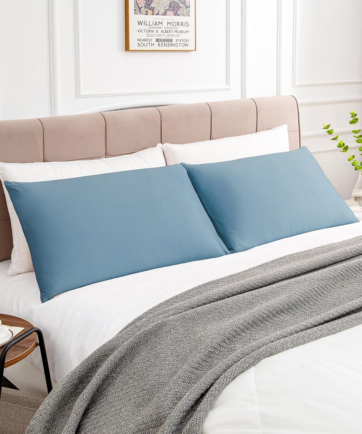 Warmstar Cotton Pillow Cases Standard Size Set of 2, 600 Thread Count Pillowcases 20x26 Inches, Soft Long Staple Cotton Pillowcases Breathable with Envelope Closure,Placid Blue