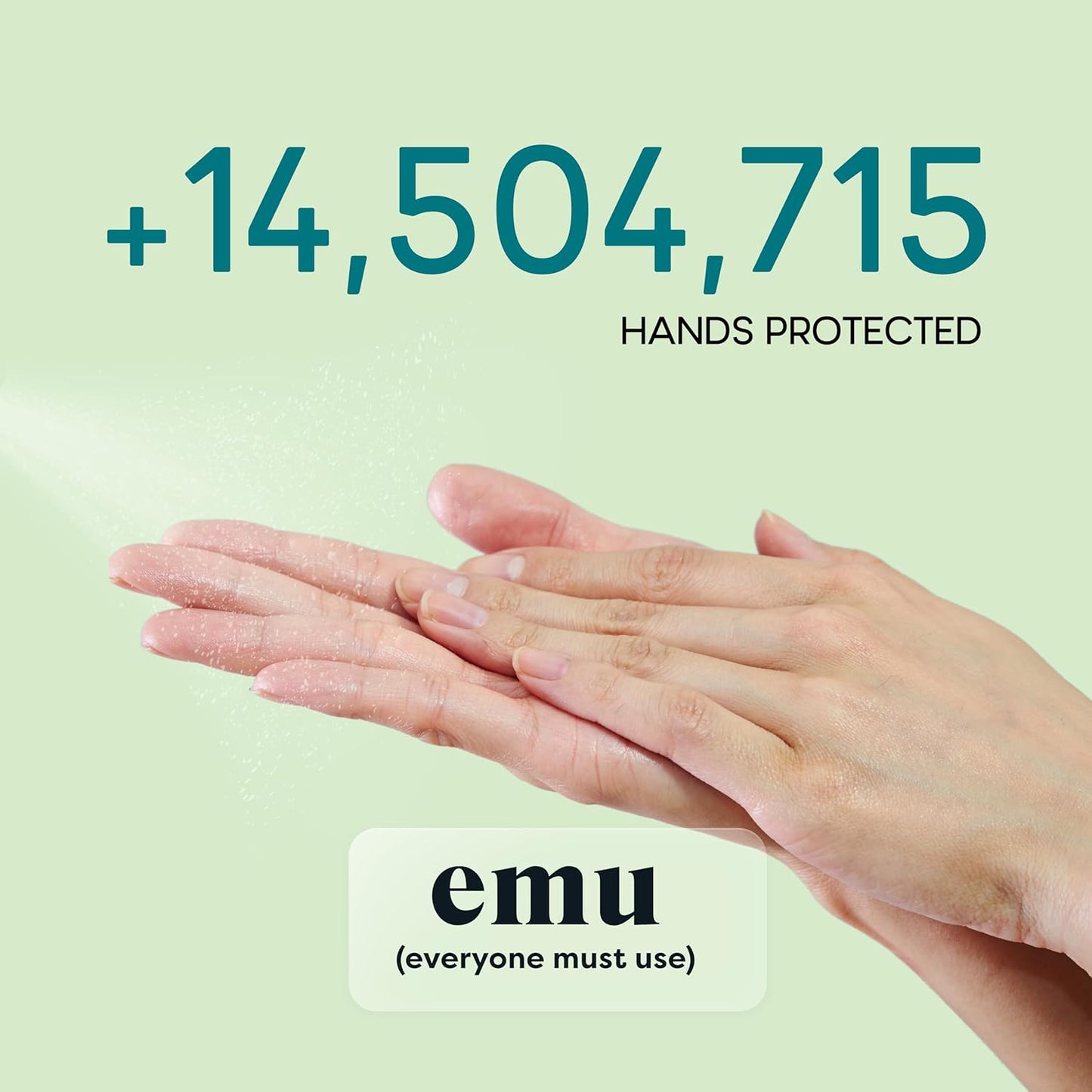 EMU (EVERYONE MUST USE) Hand Sanitizer pocket spray, Travel size 2.2oz. Cleanses Your Hands, Hydrating. Hand soap bulk. 24-hour disinfectant sanitizing. Made in USA (Pack3_Mint)