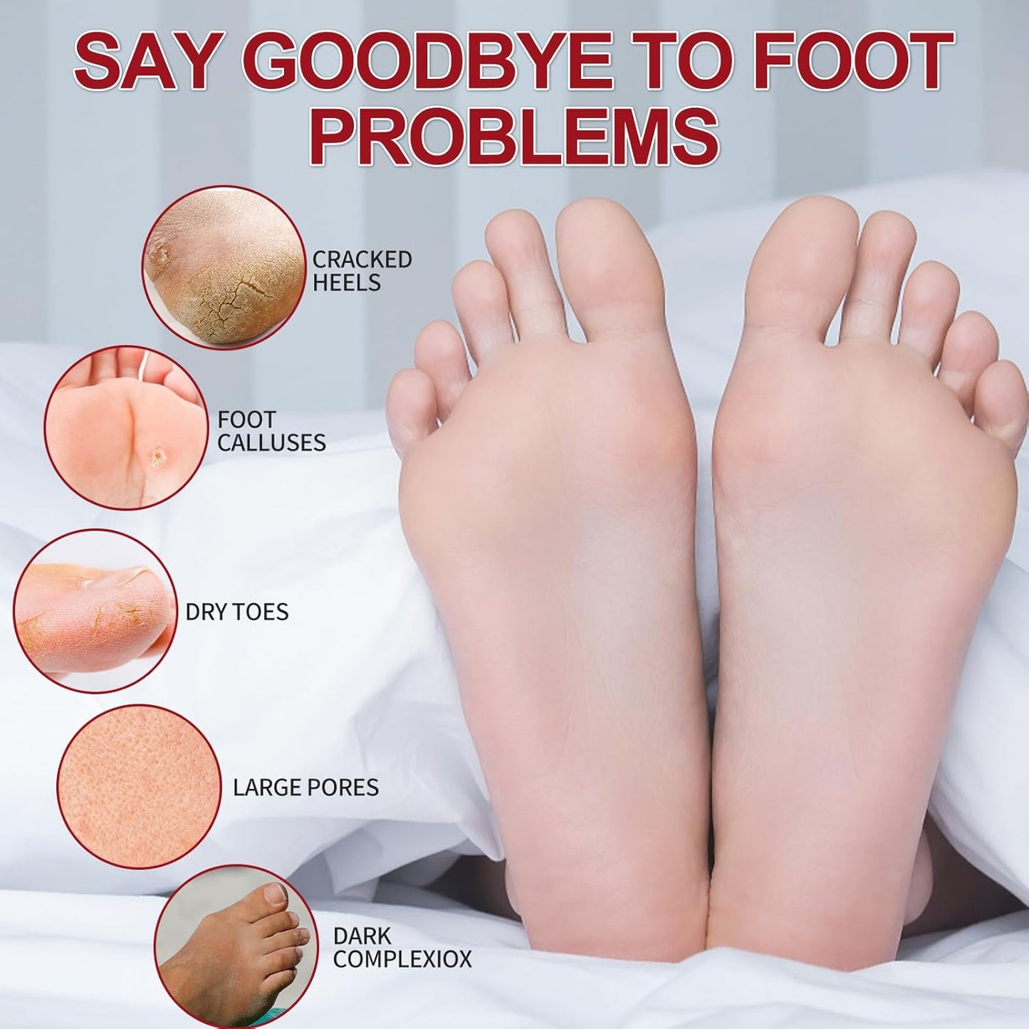 Pedicure Kit Foot Soak Set: Bubble Salt, Sugar Scrub, Massage Mask, Massage Lotion in a Box, 4 Step Foot Spa Kit for Dry Feet,Tired Feet(3 Set Pomegranate)