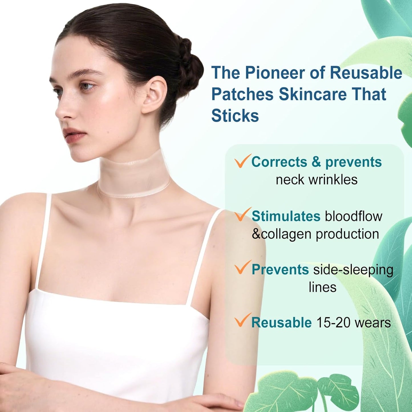 5 PCS Silicone Neck Wrinkle Patches - Reusable Overnight Anti-Wrinkle Patches, Anti Aging Silicone Wrinkles Patche for Skin Firming & Neck(2.5 Months Supply )-Upgraded Version