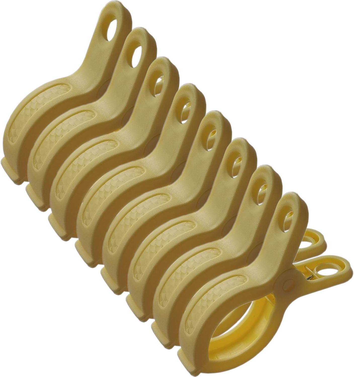 Plastic Clothes Pins Spring Clips Heavy Duty Laundry Clothespins Beach Towel Clips Clothes Pins Air-Drying Clothing Pin ,Set of 8 (Yellow)