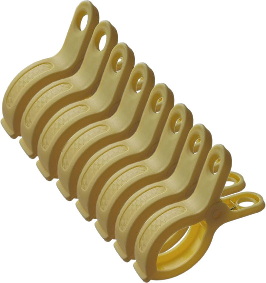 Plastic Clothes Pins Spring Clips Heavy Duty Laundry Clothespins Beach Towel Clips Clothes Pins Air-Drying Clothing Pin ,Set of 8 (Yellow)