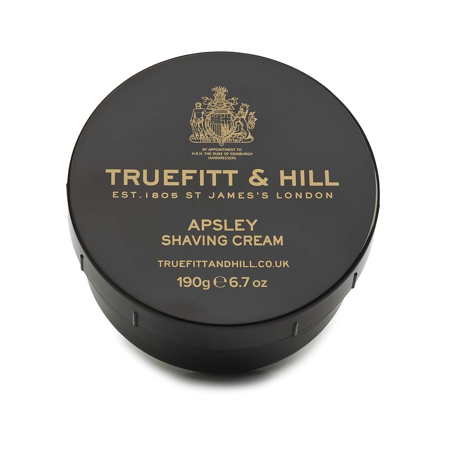Truefitt & Hill Shaving Cream Bowl - Apsley - Premium Glycerin-Based Lather, Smooth Glide, and Hydration for a Luxurious Shave - 6.7 oz.