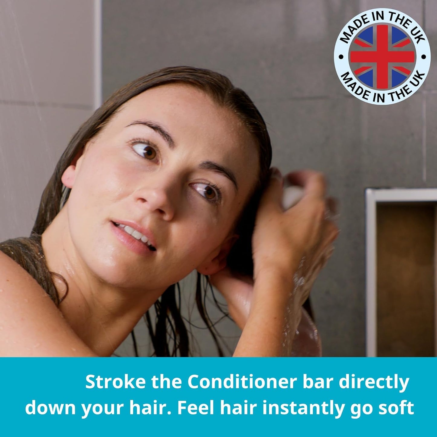 KinKind Shine Gloss Complex Deep Hair Conditioner Bar - Glycolic Acid & Seaweed Gloss Complex - For Colour-Treated Hair & Dull Hair - Colour Conditioner - UK Made - Up to 50 Washes - Vegan