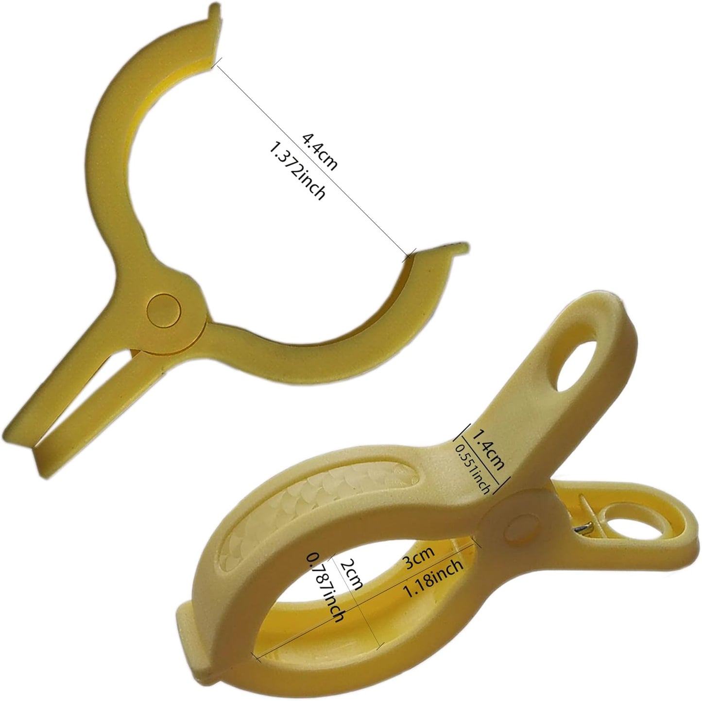 Plastic Clothes Pins Spring Clips Heavy Duty Laundry Clothespins Beach Towel Clips Clothes Pins Air-Drying Clothing Pin ,Set of 8 (Yellow)