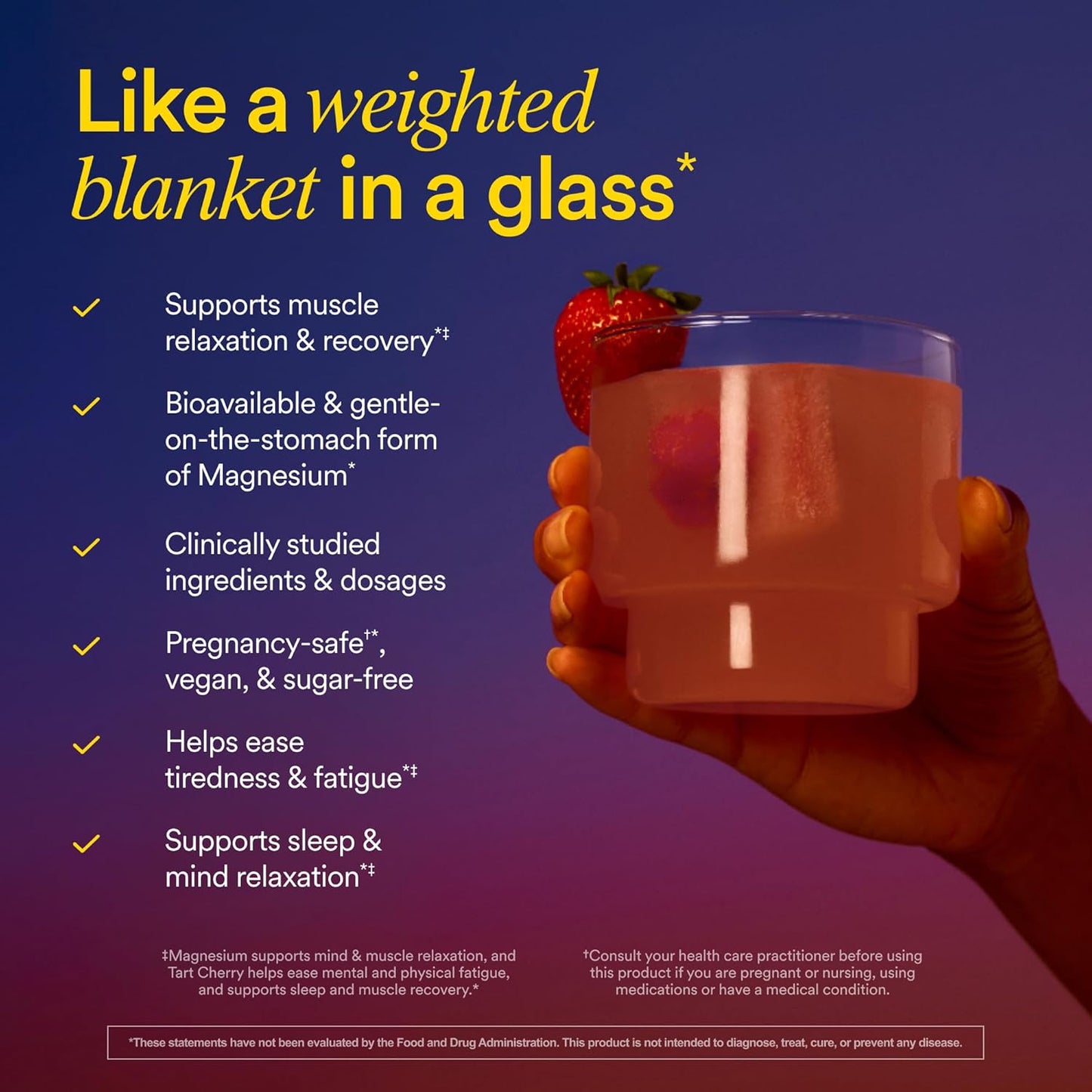 Ritual Magnesium+ Drink Mix Supplement | 2-in-1 Science-Backed Tart Cherry & Gentle on Stomach Magnesium Bisglycinate | Formulated for Mind & Muscle Relaxation | Supports Sleep & Calm | 30 Servings