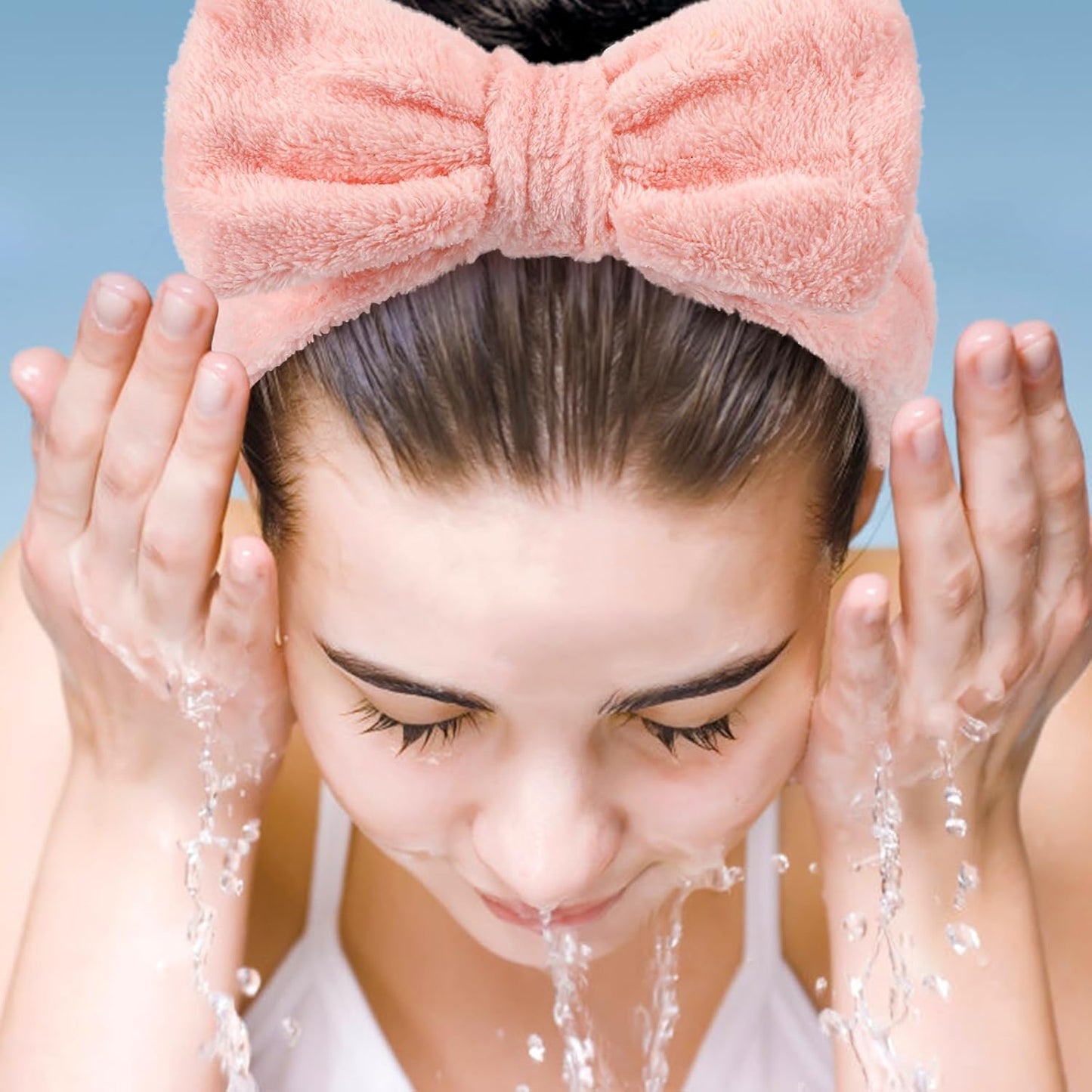 UMIKU 8 Pack Facial Headbands for Women - Soft Coral Fleece Cosmetic and Skincare Head Wraps for Makeup, Hair Care, Face Washing and Spa Gifts