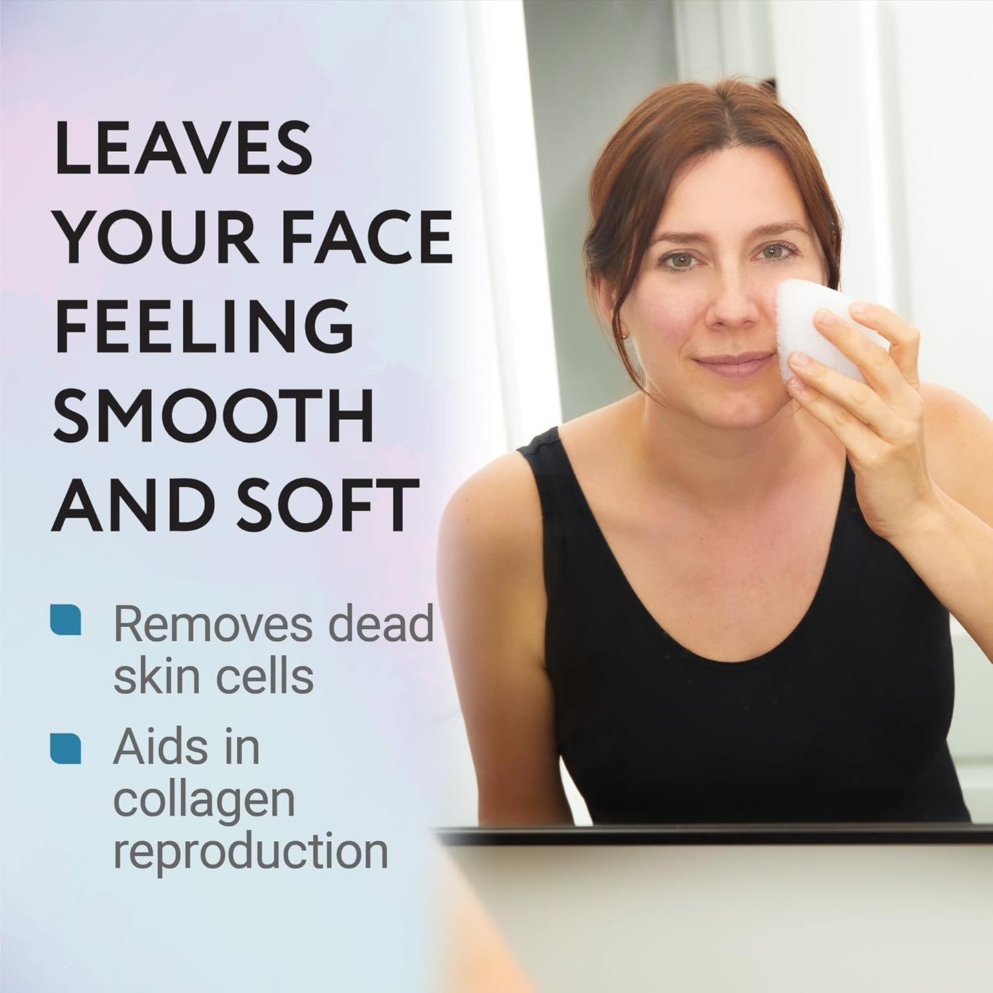 IMPRESA Facial Exfoliating Pads - Extra Thick White Pad Face Sponge - Deep Cleansing & Daily Exfoliation - 10 Pack for Normal to Oily Skin - Face Scrubber Facial Scrub Pads - Reusable & Made in USA