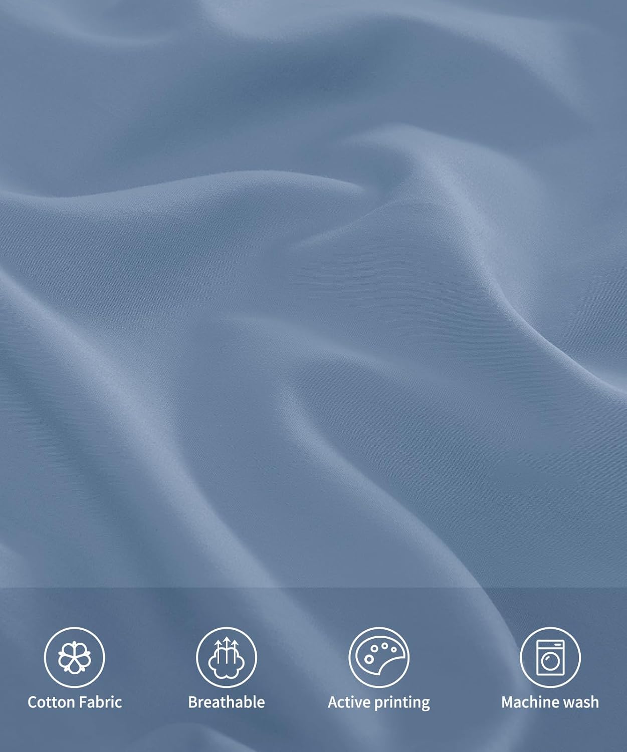 Warmstar Cotton Pillow Cases Standard Size Set of 2, 600 Thread Count Pillowcases 20x26 Inches, Soft Long Staple Cotton Pillowcases Breathable with Envelope Closure,Denim Blue