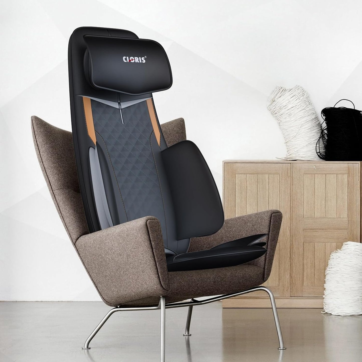 CLORIS Neck Back Massager with Heat, Automatic Adjustable Neckrest, 3D Shiatsu Compress & Rolling Massage Chair Pad for Full Body Relaxation, Home Office Chair Use, Gift for Family & Friends Blue