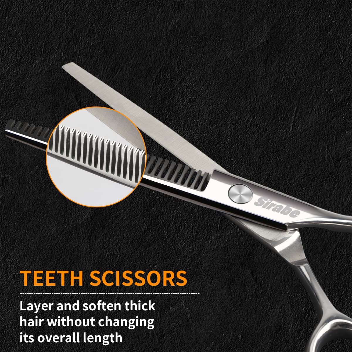 Hair Cutting Scissors Thinning Shears Kit, 6.5 inch Professional Haircut Scissors for Beard Trimming Shaping with Comb Case, Hairdressing Shears Set