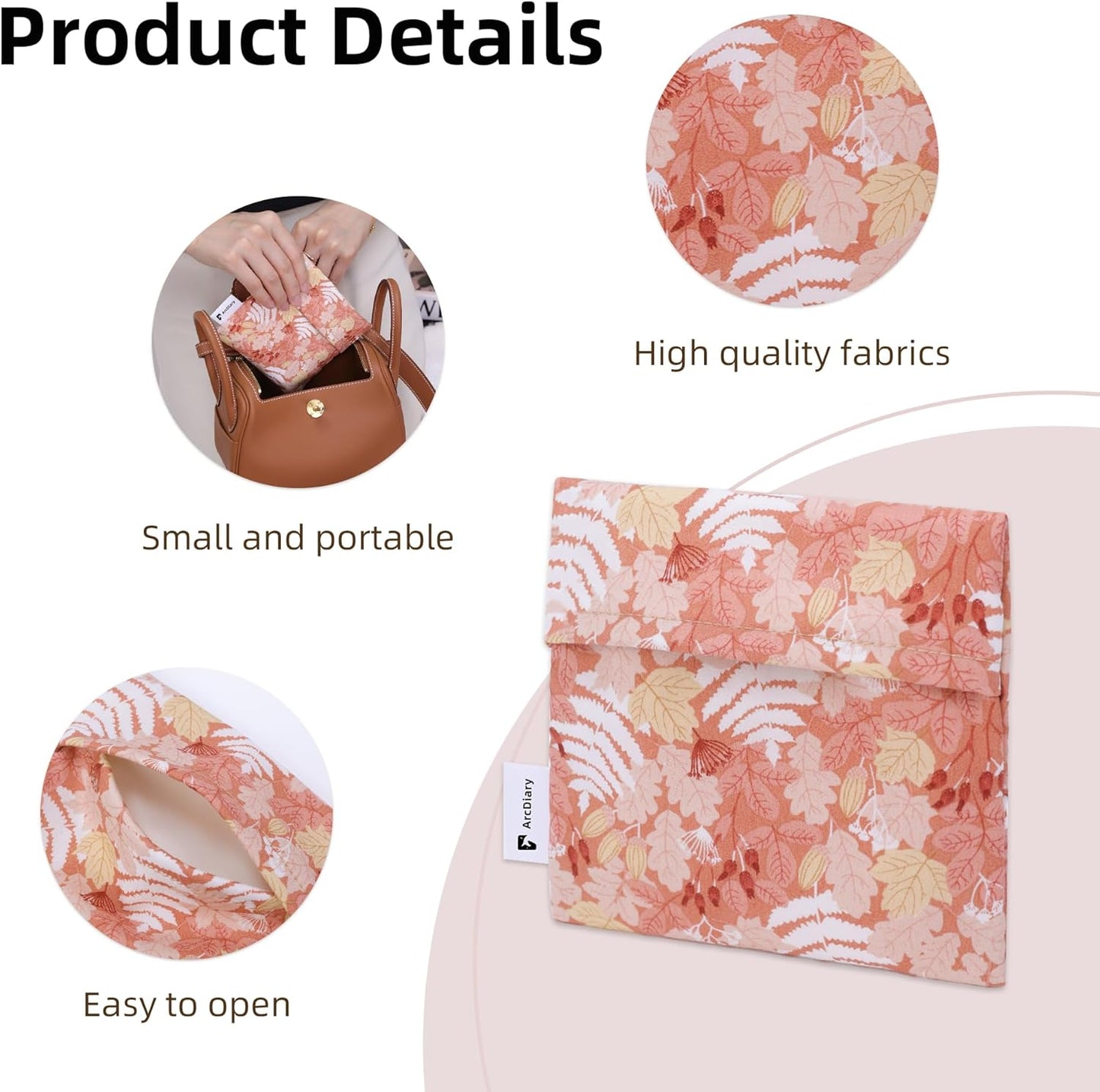 Period Bag for Teen Aged Girls, Portable Sanitary Pad Storage Bag for Teen Pads/Sanitary Napkins/Small Tampons, Feminine Menstrual Cup Pouch (Austere Red)