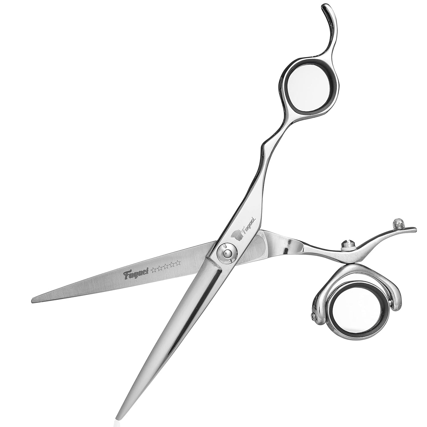 Professional Hair Scissors 6 Inch Swivel with Extremely Sharp Blades, 440C Steel Hair Cutting Scissors, Durable, Smooth Motion & Fine Cut, Barber Scissors with Elegant Sheath, Cleaning Leather & Key