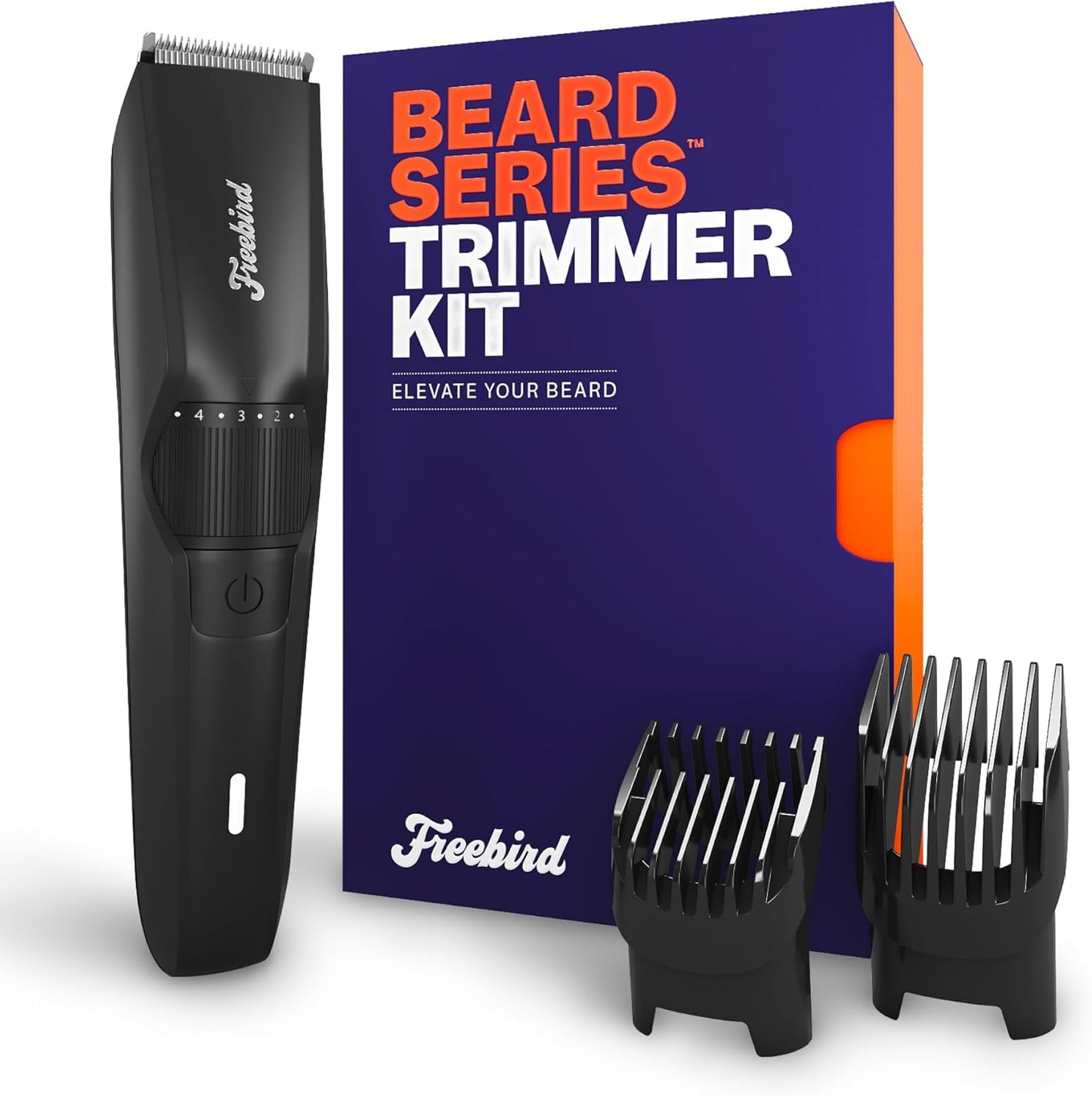 Freebird BeardSeries Trimmer for Men - Ultra Sharp Beard Trimmer with Precision Dial, Stainless Steel Blades, 40 Length Settings, Cordless & Rechargeable, for Beard, Hair, Body, & Intimate Grooming